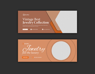 jewelry facebook cover design template  - obrazy, fototapety, plakaty