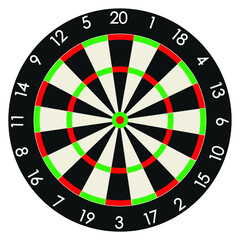 Dart game board. Professional dartboard design vector illustration.