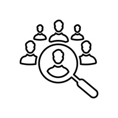 Choice, selection, search line icon. Outline vector.