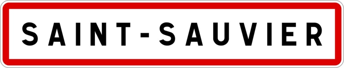 Panneau entrée ville agglomération Saint-Sauvier / Town entrance sign Saint-Sauvier