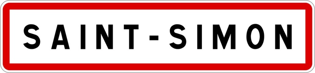 Panneau entrée ville agglomération Saint-Simon / Town entrance sign Saint-Simon