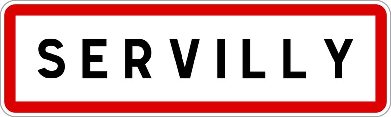 Panneau entrée ville agglomération Servilly / Town entrance sign Servilly