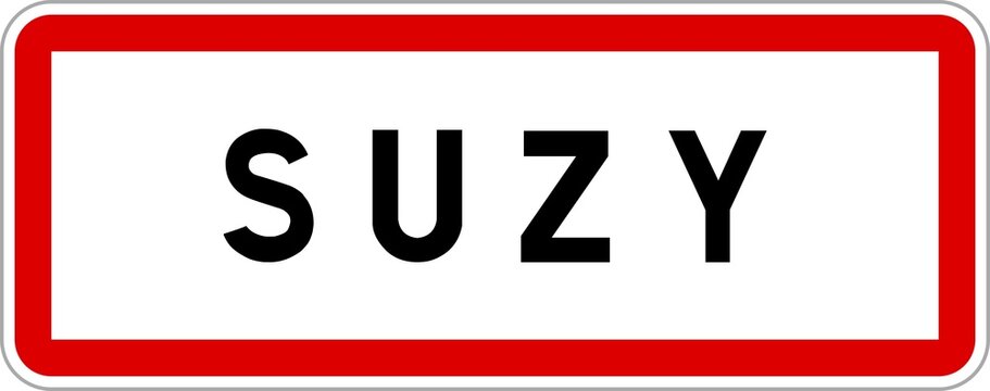 Panneau entr&eacute;e ville agglom&eacute;ration Suzy / Town entrance sign Suzy