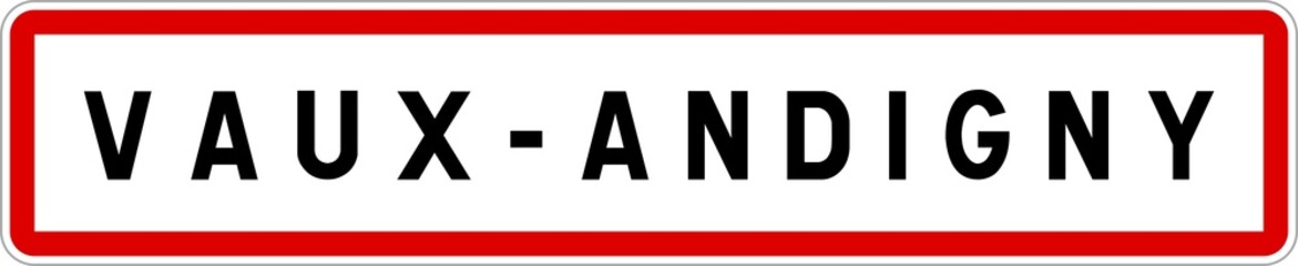 Panneau entrée ville agglomération Vaux-Andigny / Town entrance sign Vaux-Andigny