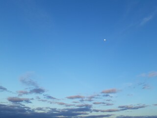 Blue sky with moon