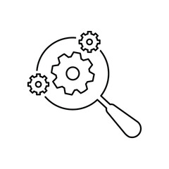 Exploration, search, engine outline icon. Line vector design.