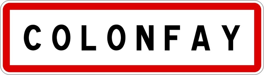 Panneau entrée ville agglomération Colonfay / Town entrance sign Colonfay