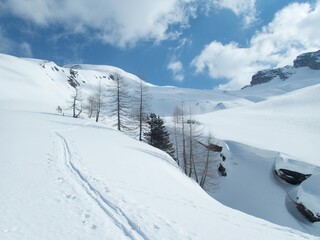 winter landscape in raurisertal in austrian alps