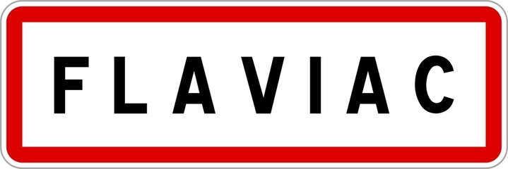 Panneau entrée ville agglomération Flaviac / Town entrance sign Flaviac