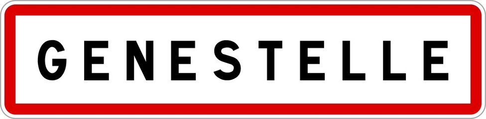 Panneau entrée ville agglomération Genestelle / Town entrance sign Genestelle