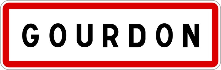 Panneau entrée ville agglomération Gourdon / Town entrance sign Gourdon