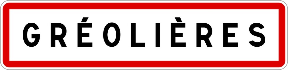 Panneau entrée ville agglomération Gréolières / Town entrance sign Gréolières