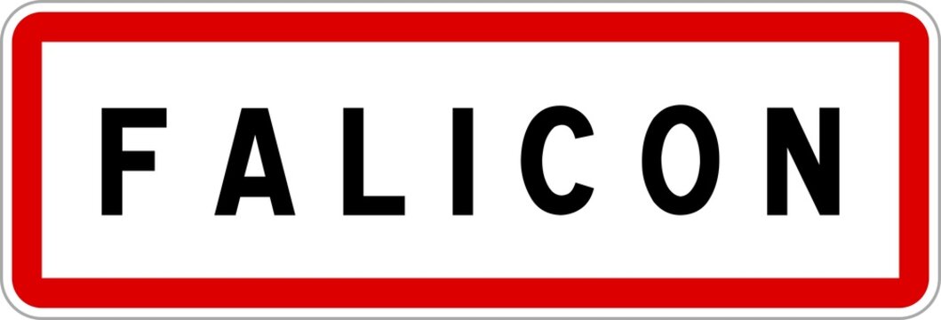 Panneau entrée ville agglomération Falicon / Town entrance sign Falicon