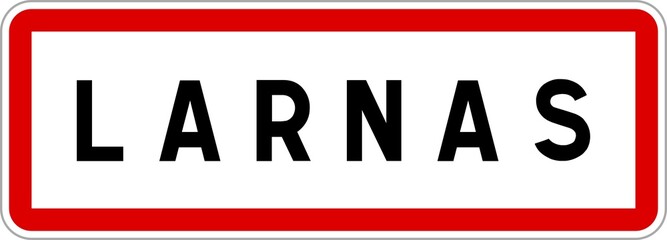 Panneau entrée ville agglomération Larnas / Town entrance sign Larnas