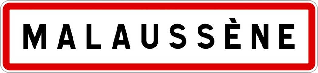 Panneau entrée ville agglomération Malaussène / Town entrance sign Malaussène