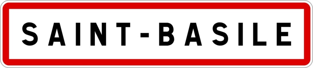 Panneau entrée ville agglomération Saint-Basile / Town entrance sign Saint-Basile