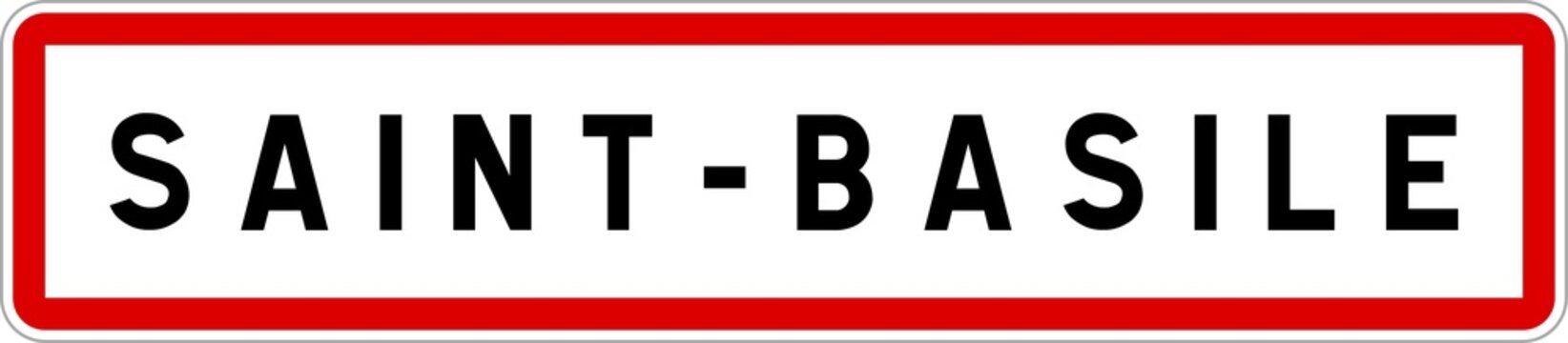 Panneau entr&eacute;e ville agglom&eacute;ration Saint-Basile / Town entrance sign Saint-Basile