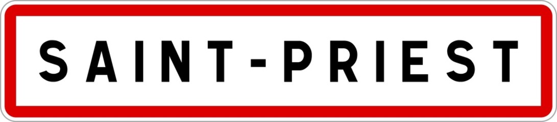 Panneau entrée ville agglomération Saint-Priest / Town entrance sign Saint-Priest