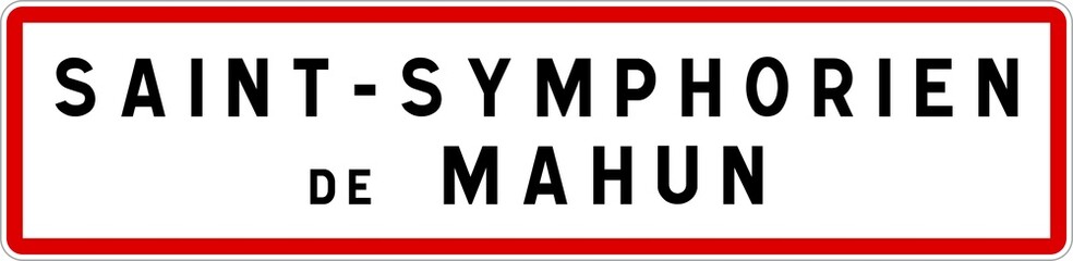 Panneau entrée ville agglomération Saint-Symphorien-de-Mahun / Town entrance sign Saint-Symphorien-de-Mahun