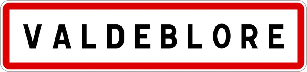 Panneau entrée ville agglomération Valdeblore / Town entrance sign Valdeblore