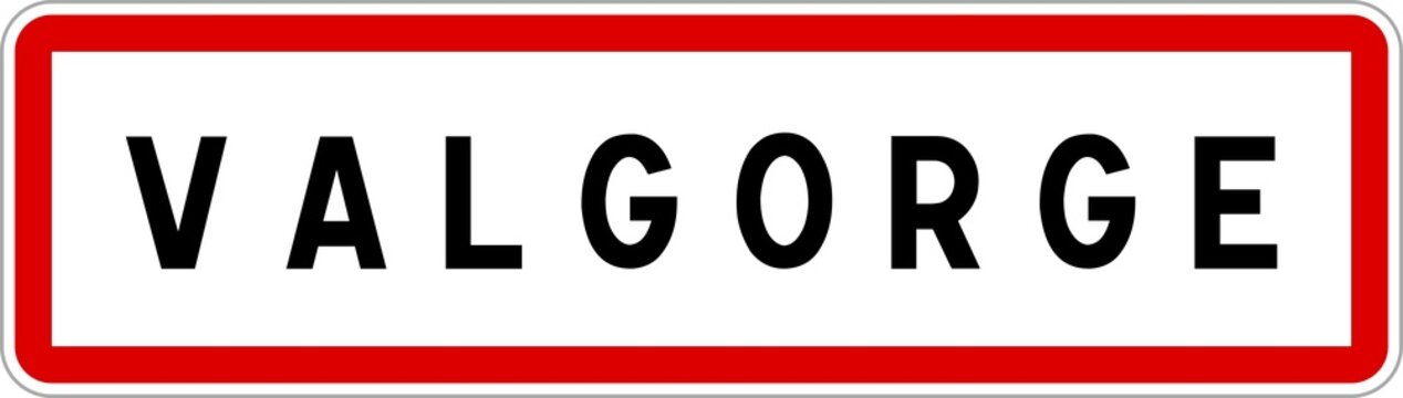 Panneau entrée ville agglomération Valgorge / Town entrance sign Valgorge