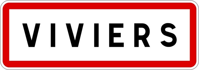 Panneau entrée ville agglomération Viviers / Town entrance sign Viviers