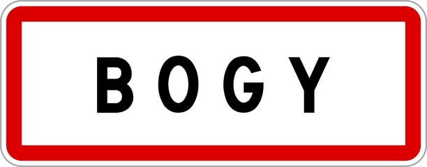 Panneau entrée ville agglomération Bogy / Town entrance sign Bogy