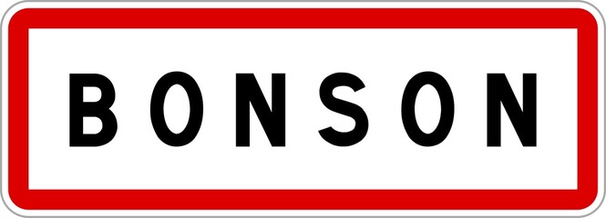 Panneau entrée ville agglomération Bonson / Town entrance sign Bonson