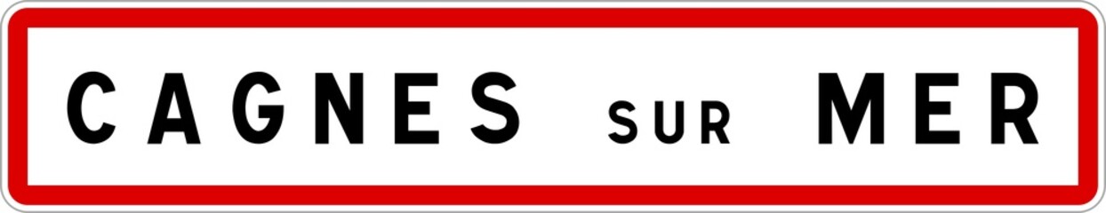 Panneau entrée ville agglomération Cagnes-sur-Mer / Town entrance sign Cagnes-sur-Mer