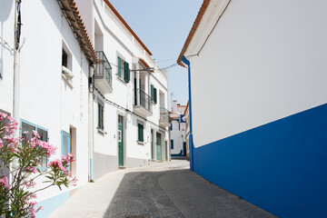 Beautiful street at Vila Nova de Milfontes, Alentejo, Portugal