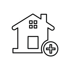 Home, property, real estate outline icon. Line vector design.