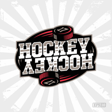 Modern professional emblem - logo, with the image of a hockey