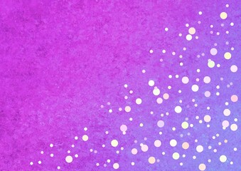 White dots and circles on a violet pink lilac vintage background. Decorative ornamental pattern of round elements. Geometric ornament. Space for creative ideas and graphic design. Watercolor texture.