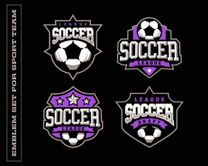Modern professional emblem set for soccer teams
