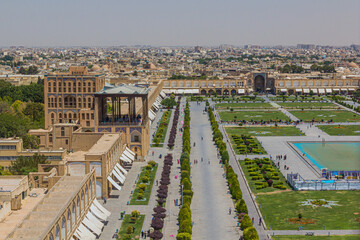 Naqsh-e Jahan Square with Ali Qapu Palace in Isfahan, Iran
