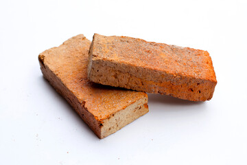 Red bricks isolated on white background