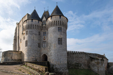 Fototapeta na wymiar Medieval castle of Nogent-le-Rotrou in the Perche region of France