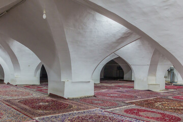 ISFAHAN, IRAN - JULY 9, 2019: Interior of the Jameh mosque in Isfahan, Iran