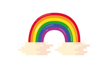 Fototapeta premium flat bright rainbow illustration