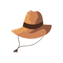 flat brown hat illustration