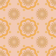 Colorful ethnic floral ornament. Folk native seamless pattern with flowers