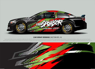 rally car livery design vector. abstract race style background for vehicle vinyl sticker wrap