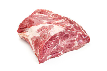Raw pork meat, isolated on white background. High resolution image.