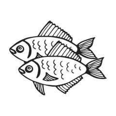 Sea fish fresh product vector isolated icon