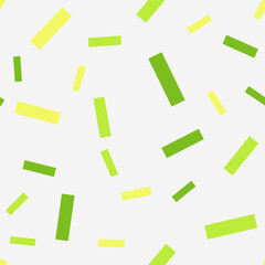 Seamless pattern with confetti. Abstract geometric pattern with green and yellow confetti. Random, chaotic background with cute confetti.