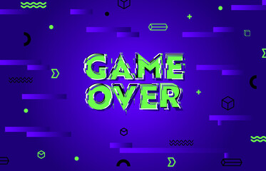 Distortion screen for game over. Wallpaper with error message
