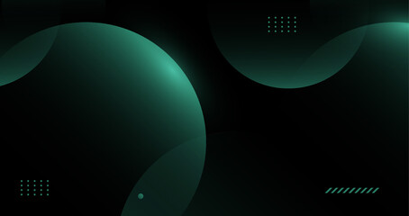 Black dimension background with green round shape overlay, futuristic banner concept