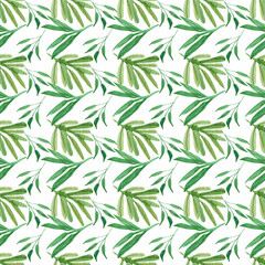 Fototapeta na wymiar Seamless floral pattern. Eco plant endless print. Repeatable pattern.