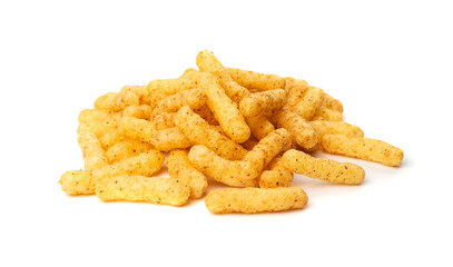 Corn Balls Isolated, Puffs with Spices