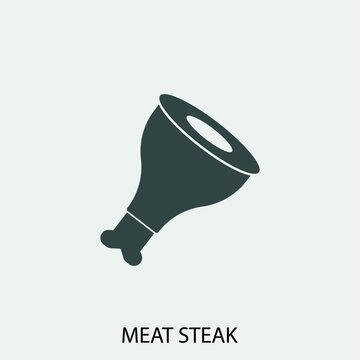 meat stake vector icon illustration sign 
